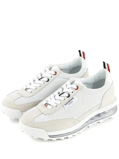 Women Vitello Calf Tech Runner Clear Sole Low Top Sneakers White - THOM BROWNE - BALAAN 2