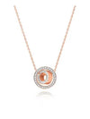 Dextera Circle Pendant Necklace Rose Gold - SWAROVSKI - BALAAN 3