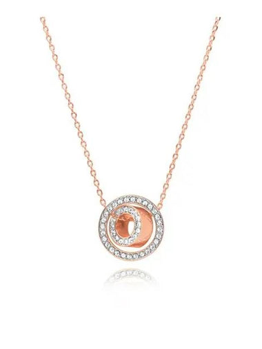 Dextera Circle Pendant Necklace Rose Gold - SWAROVSKI - BALAAN 1