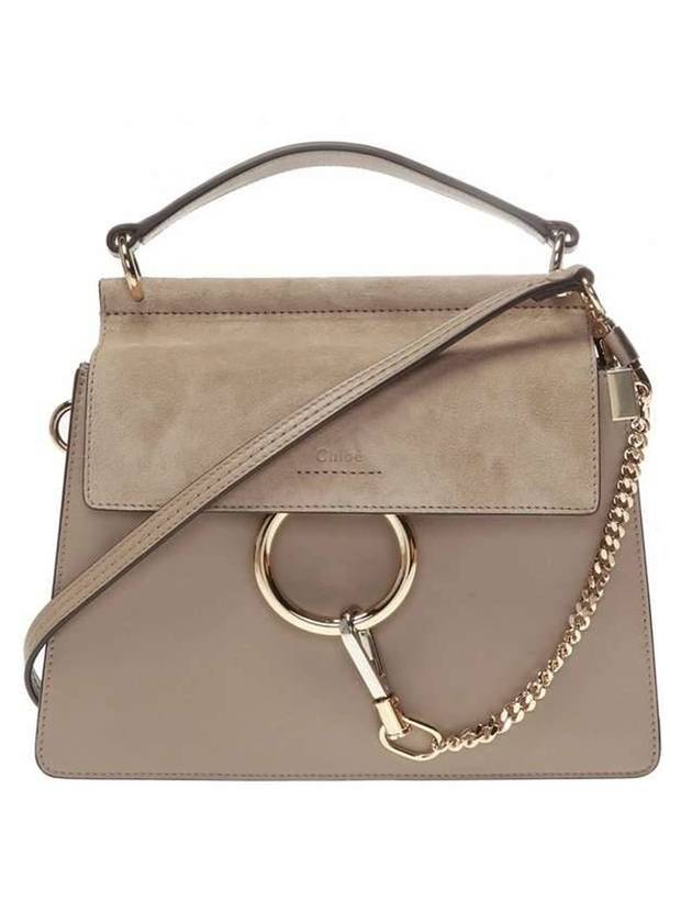 Fay Leather Suede Shoulder Bag Morty Gray - CHLOE - BALAAN.