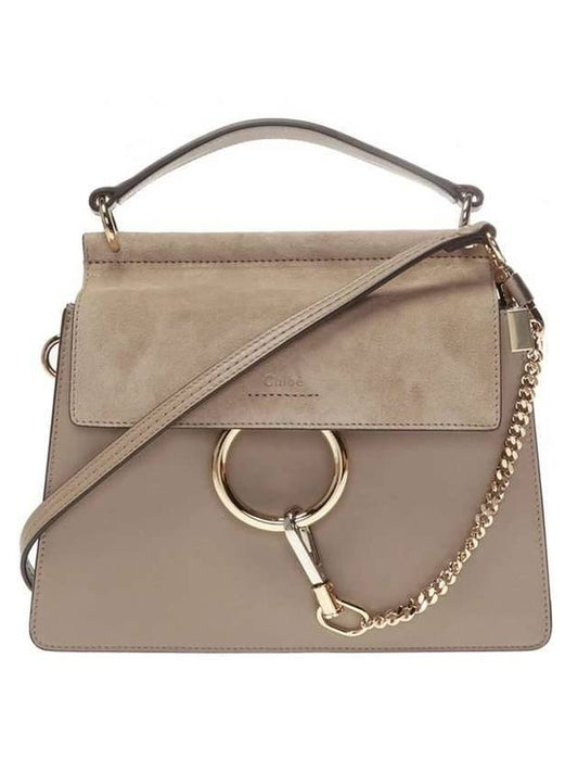 Faye Leather Suede Shoulder Bag Morty Grey - CHLOE - BALAAN 1