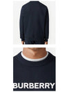 Logo Print Sweatshirt Navy - BURBERRY - BALAAN 6