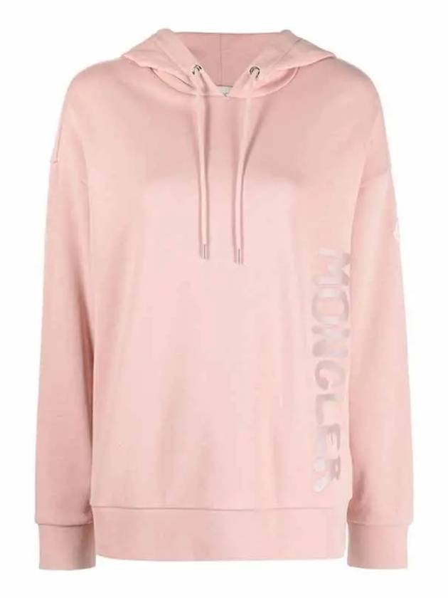 Women s logo printing cotton hooded sweatshirt pink 8G00014 809KF 51A - MONCLER - BALAAN 1