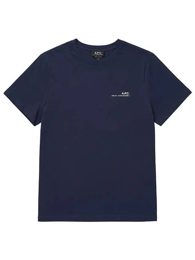 Men's Item Logo Cotton Short Sleeve T-Shirt Navy - A.P.C. - BALAAN 3