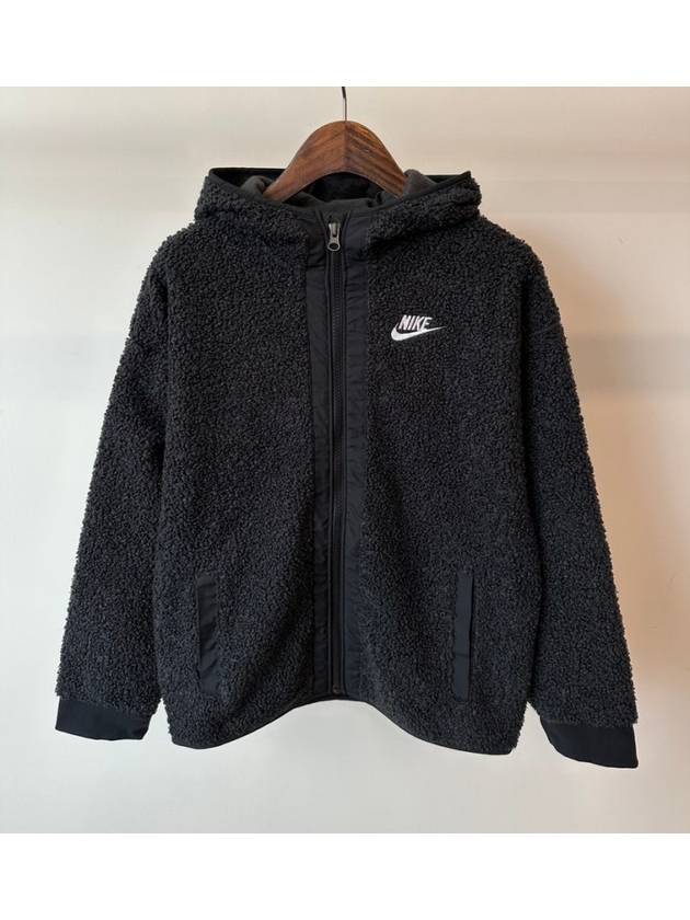 Kids Fleece Jacket DV3063 010 Black M 150 L 160 Asian Fit - NIKE - BALAAN 5