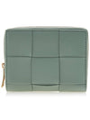 Intrecciato Zip Around Half Wallet Green - BOTTEGA VENETA - BALAAN 1