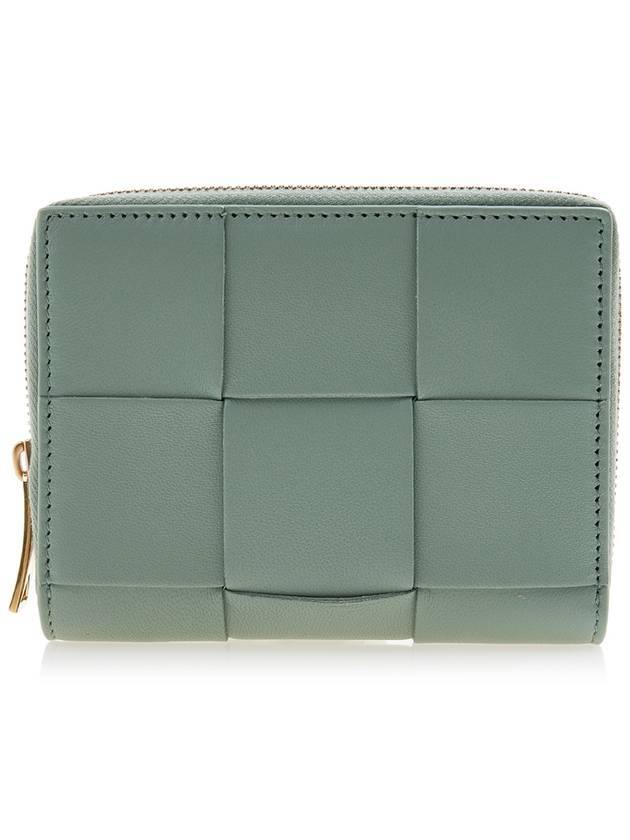 Intrecciato Zip Around Half Wallet Green - BOTTEGA VENETA - BALAAN 1