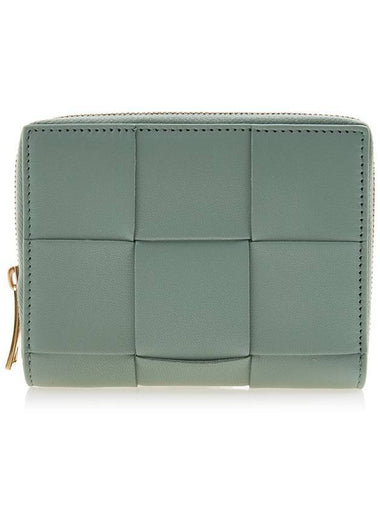 Intrecciato Zip Around Half Wallet Green - BOTTEGA VENETA - BALAAN 1