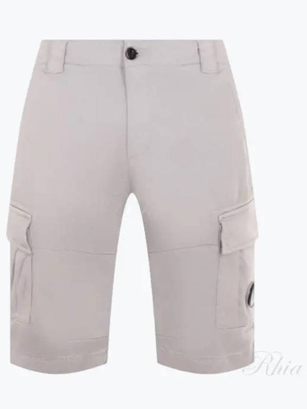 Stretch Satin Cargo Shorts Grey - CP COMPANY - BALAAN 2