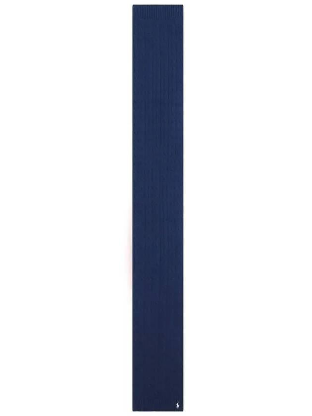 Pony Knit Cotton Scarf Navy - POLO RALPH LAUREN - BALAAN 4