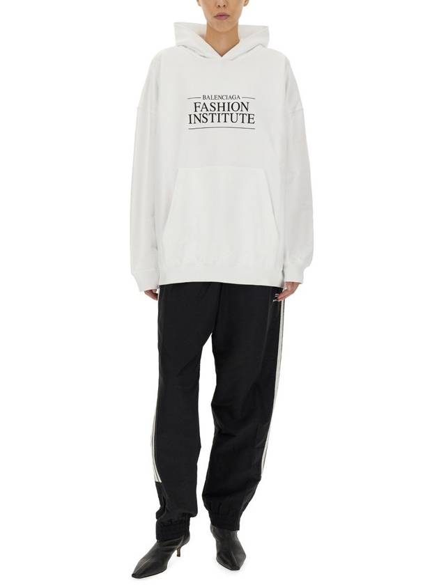 Fashion Institute Large Fit Hooded Top White - BALENCIAGA - BALAAN 5