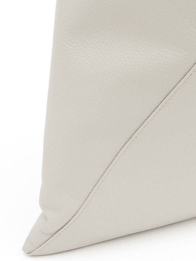 Contrast Stitch Calf Leather Tote Bag White - MAISON MARGIELA - BALAAN 5