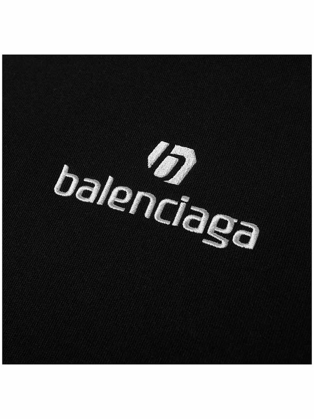 Men's White Embroidered Logo Hoodie Black - BALENCIAGA - BALAAN 3