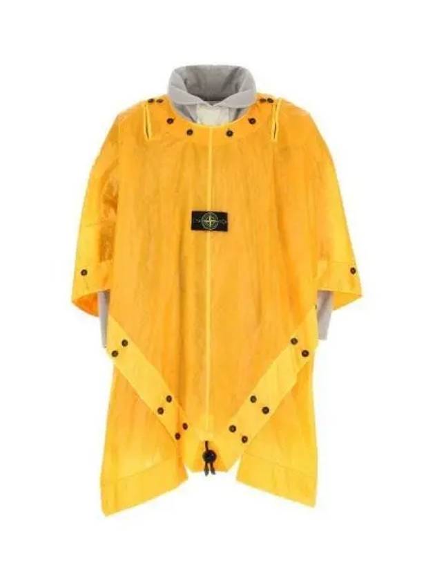 Men's Logo Patch Liner Ripstop Cape Raincoat Yellow - STONE ISLAND - BALAAN 2