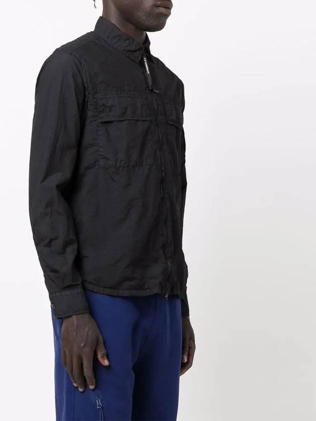 Lens Tailor L Shirt Zip-Up Jacket Black - CP COMPANY - BALAAN 4