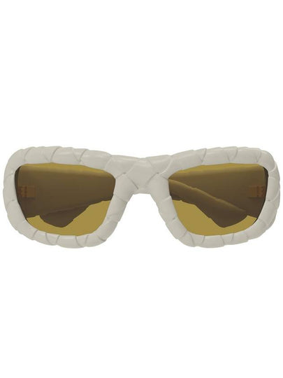 Sunglasses BV1303S 006 WHITE WHITE BROWN - BOTTEGA VENETA - BALAAN 2