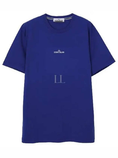 Stamp Two Print Short Sleeve T-Shirt Blue - STONE ISLAND - BALAAN 2