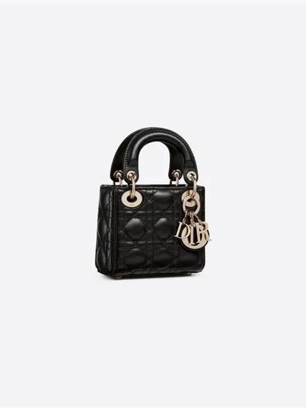 Micro Lady Cannage Lambskin Mini Bag Black - DIOR - BALAAN 3