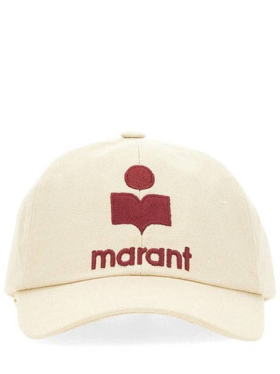 Tyron Logo Cotton Ball Cap Ecru Red - ISABEL MARANT - BALAAN 2