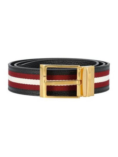 Shiffie Leather Belt Red Black - BALLY - BALAAN 2