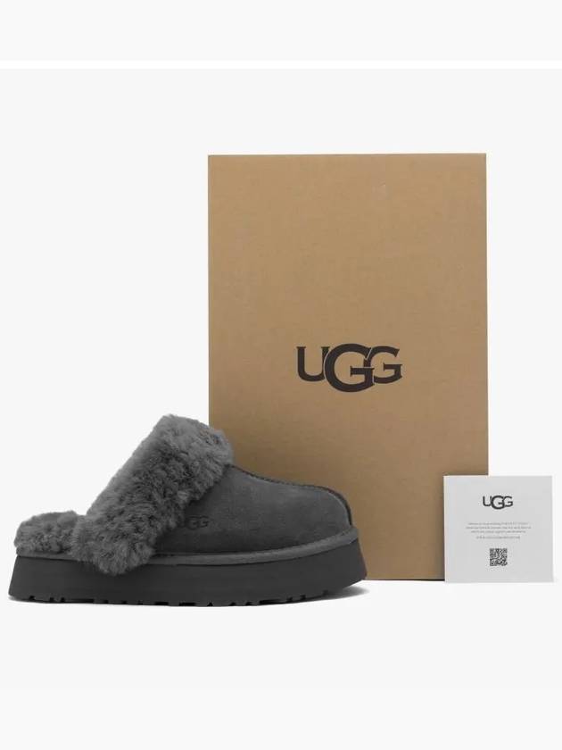 Women's Diskett Fleece Platform Slippers Grey - UGG - BALAAN 4