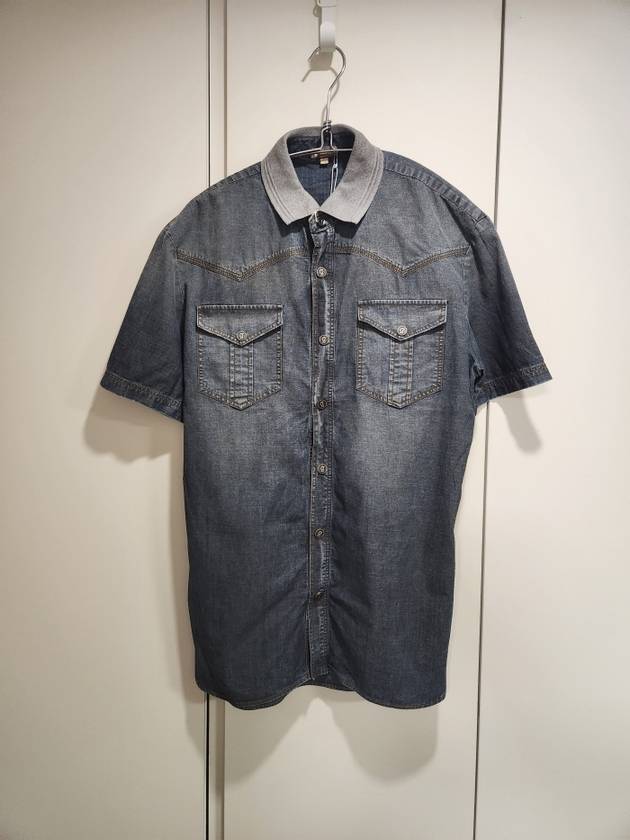 scribble button denim shirt - JOHN GALLIANO - BALAAN 1