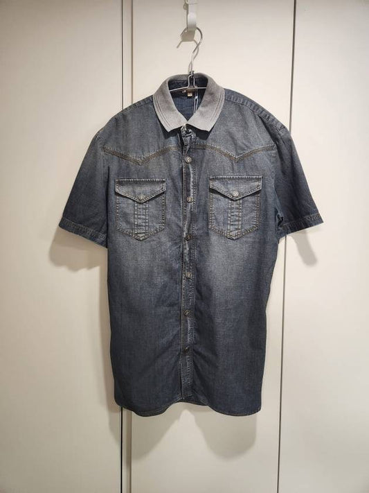 scribble button denim shirt - JOHN GALLIANO - BALAAN 1