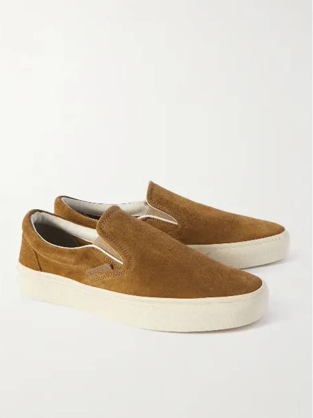 Suede Jude Slip On Brown - TOM FORD - BALAAN 2