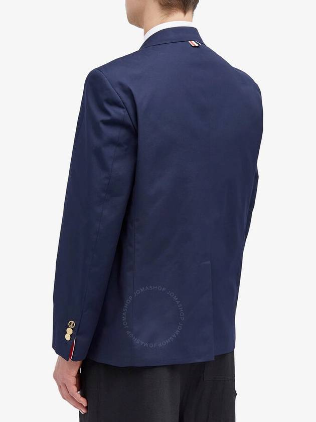 Typewriter Cloth Grosgrain Placket Sport Jacket Navy - THOM BROWNE - BALAAN 3