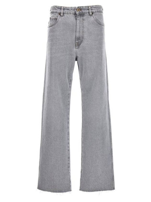 Denim Straight Pants GWP48313LFF0031 Gray - MIU MIU - BALAAN 1