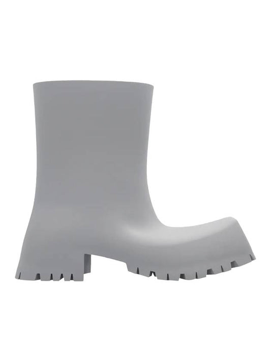 Square Toe Rubber Rain Boots Grey - BALENCIAGA - BALAAN 1