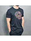 Skull Skull Printing Short Sleeve T-Shirt Black - ALEXANDER MCQUEEN - BALAAN 4