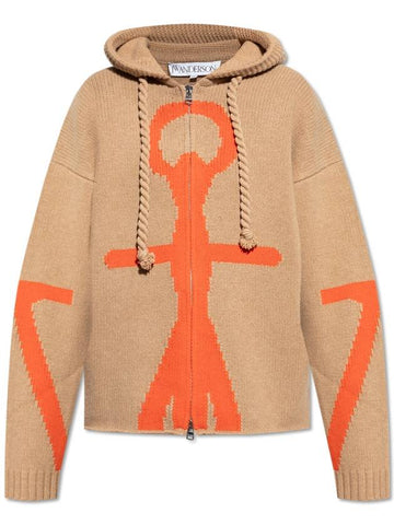 JW Anderson Wool Cardigan, Women's, Beige - JW ANDERSON - BALAAN 1