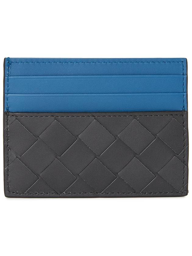 Intrecciato Two-Tone Card Wallet Blue Black - BOTTEGA VENETA - BALAAN 3