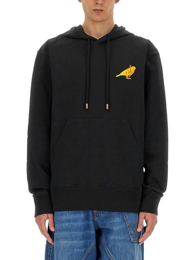 Canary Embroidered Drawstring Hoodie Black - JW ANDERSON - BALAAN 2