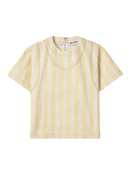 Woven short sleeve t shirt ecru yellow - SUNNEI - BALAAN 1