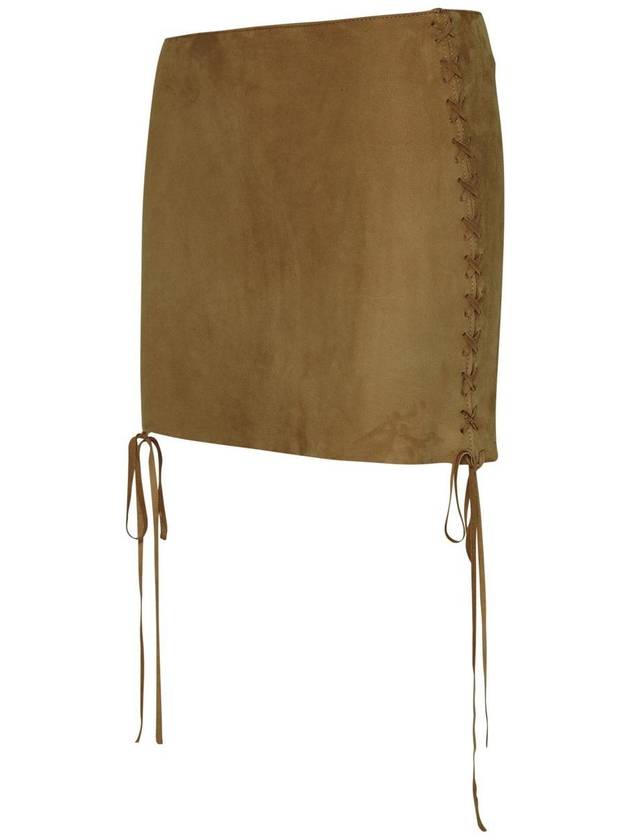 Salvatore Santoro Beige Suede Skirt - SALVATORE SANTORO - BALAAN 2