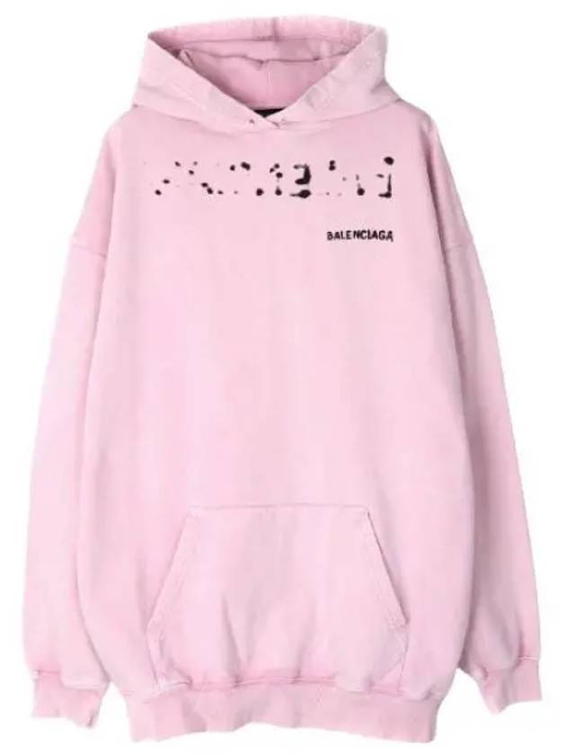 Logo Oversized Cotton Hoodie Pink - BALENCIAGA - BALAAN 2