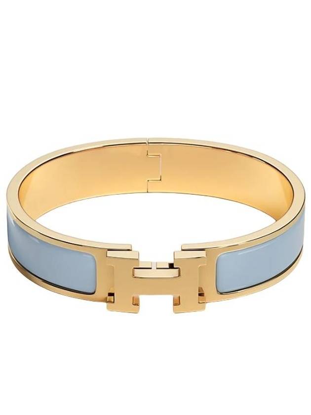 Click Ash H Bracelet Bangle Women Gold Blue H700001F 4HPM - HERMES - BALAAN 1