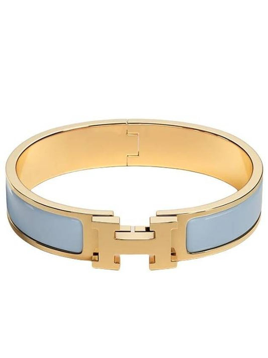 Click Ash H Bracelet Bangle Women Gold Blue H700001F 4HPM - HERMES - BALAAN 1