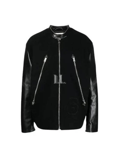 Oversized Wool Nylon Bomber Jacket Black - MAISON MARGIELA - BALAAN 2