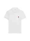 Heart Logo Polo Shirt White - AMI - BALAAN 2