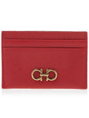 Gancini Card Wallet Lipstick Red - SALVATORE FERRAGAMO - BALAAN 2