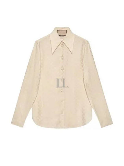 GG Supreme Jacquard Silk Shirt Beige - GUCCI - BALAAN 2