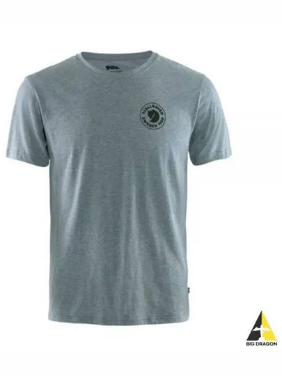 87313 520 999 1960 Logo Uncle Blue Melange Men s Short Sleeve T Shirt - FJALL RAVEN - BALAAN 2