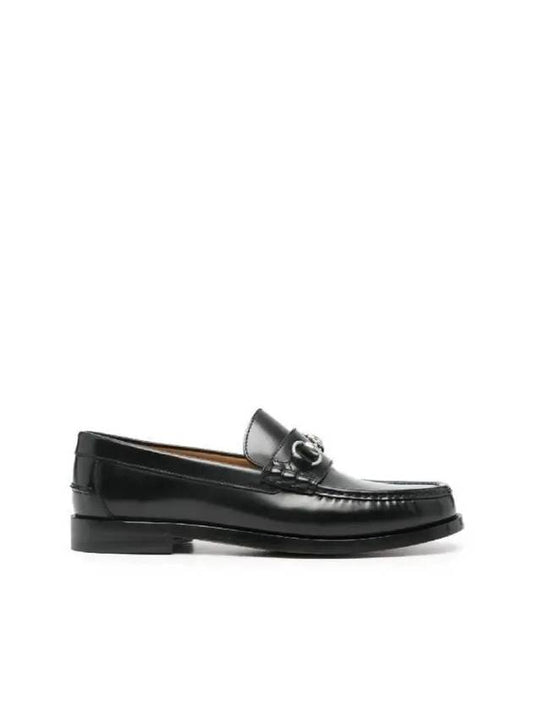 Horsebit Detail Leather Loafers Black - GUCCI - BALAAN 2