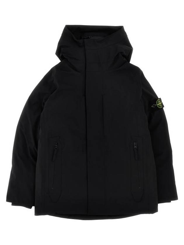 Kids Logo Patch Hooded Padding Black - STONE ISLAND - BALAAN 1