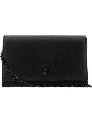 Skull Chain Medium Shoulder Bag Black - ALEXANDER MCQUEEN - BALAAN.