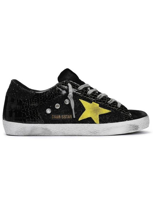 Crocodile Superstar Low Top Sneakers Black - GOLDEN GOOSE - BALAAN.