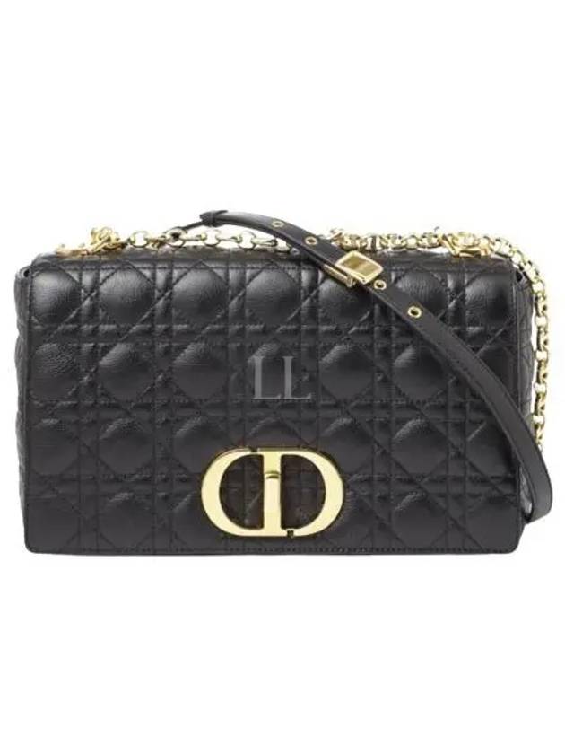 Caro Supple Cannage Calfskin Large Cross Bag Black - DIOR - BALAAN 2